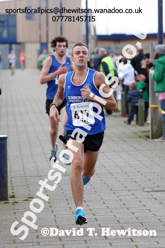 Craig Isherwood (Sunderland) 3rd in the Transped Blyth Valley 10k. Photo: David T. Hewitson/Sports for All Pics